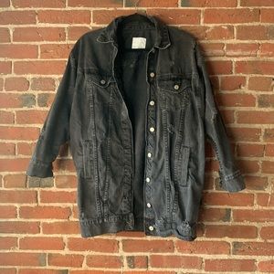 Zara Oversized Distressed Jean Jacket